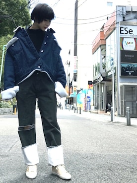 「Chica（チカ）のアイテム（ジャケット/アウター）」を使った、IZUHARA MAYUさん（レディース・155cm）の秋コーディネート