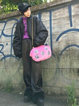 「Little sunny bite（リトルサニーバイト）のアイテム（ジャケット/アウター）」を使った、IZUHARA MAYUさん（レディース・155cm）の秋コーディネート