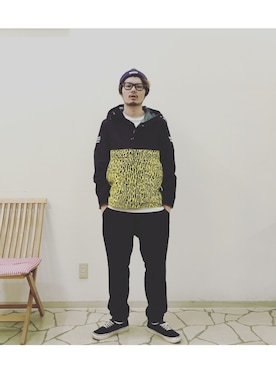 「ワコマリア」｜「アイテム（マウンテンパーカー）」を使った、R_＿＿＿＿Fさん（メンズ・173cm）の秋コーディネート