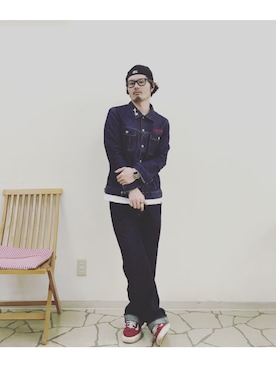 「ワコマリア」｜「アイテム（デニムジャケット）」を使った、R_＿＿＿＿Fさん（メンズ・173cm）の秋コーディネート