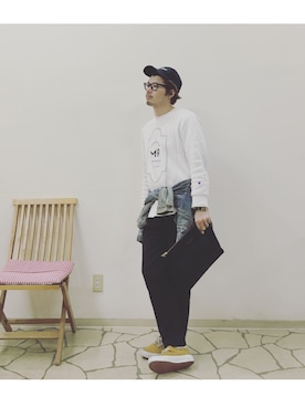 「MR.GENTLEMAN」｜「アイテム（スウェット）」を使った、R_＿＿＿＿Fさん（メンズ・173cm）の秋コーディネート