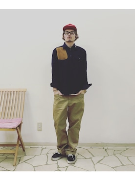 「ウールシャツ」｜「アイテム（その他）」を使った、R_＿＿＿＿Fさん（メンズ・173cm）の秋コーディネート