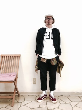 「FLAGSTUFF（フラグスタフ）のアイテム（レッグウェア）」を使った、R_＿＿＿＿Fさん（メンズ・173cm）の秋コーディネート