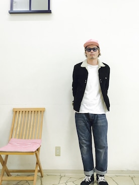 「Lightning Bolt（ライトニングボルト）のアイテム（帽子）」を使った、R_＿＿＿＿Fさん（メンズ・173cm）の秋コーディネート