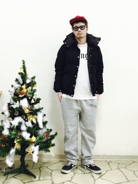 「WACKO MARIA（ワコマリア）のアイテム（ダウンジャケット/コート）」を使った、R_＿＿＿＿Fさん（メンズ・173cm）の冬コーディネート