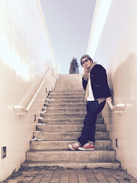 「BEDWIN & THE HEARTBREAKERS」｜「アイテム（ブルゾン）」を使った、R_＿＿＿＿Fさん（メンズ・173cm）の冬コーディネート