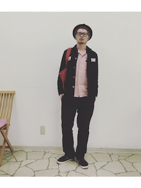 「アイテム（トートバッグ、オレンジ系）」を使った、R_＿＿＿＿Fさん（メンズ・173cm）の冬コーディネート