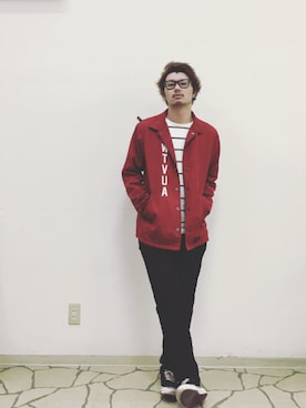 「WTAPS（ダブルタップス）のアイテム（ナイロンジャケット）」を使った、R_＿＿＿＿Fさん（メンズ・173cm）の冬コーディネート