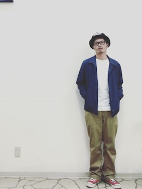 「FLAGSTUFF（フラグスタフ）のアイテム（ジャケット/アウター）」を使った、R_＿＿＿＿Fさん（メンズ・173cm）の春コーディネート