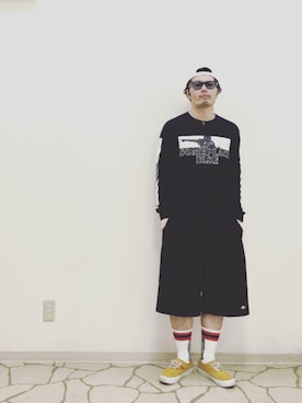 「FLAGSTUFF（フラグスタフ）のアイテム（レッグウェア）」を使った、R_＿＿＿＿Fさん（メンズ・173cm）の夏コーディネート