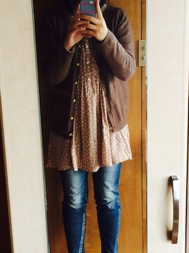 「B.L.U.E（ビーエルユーイー）のアイテム（ワンピース/ドレス）」を使った、もえたそさん（レディース・154cm）の秋コーディネート