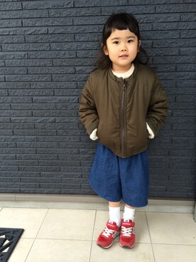 「おんなのこコーデ」｜「アイテム（ミリタリージャケット）」を使った、meiさん（キッズ・100cm）の冬コーディネート