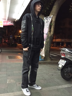 「Joshua SANDERS（ジョシュアサンダース）のアイテム」を使った、fish Linさん（メンズ・178cm）の冬コーディネート