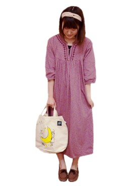 「マキシ丈ワンピ」｜めぐもぐ。さん（レディース・165cm）の春コーディネート