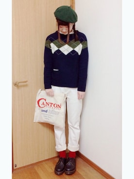 「Dr. Martens（ドクターマーチン）のDr.Martens (ドクターマーチン)/1461 3EYE GIBSON SHOES（その他シューズ）」を使った、めぐもぐ。さん（レディース・165cm）の冬コーディネート