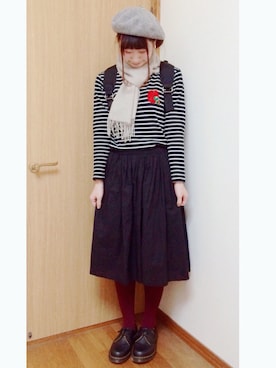 「Dr. Martens（ドクターマーチン）のDr.Martens (ドクターマーチン)/1461 3EYE GIBSON SHOES（その他シューズ）」を使った、めぐもぐ。さん（レディース・165cm）の冬コーディネート