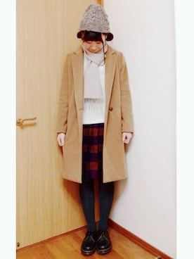 「Dr. Martens（ドクターマーチン）のDr.Martens (ドクターマーチン)/1461 3EYE GIBSON SHOES（その他シューズ）」を使った、めぐもぐ。さん（レディース・165cm）の冬コーディネート