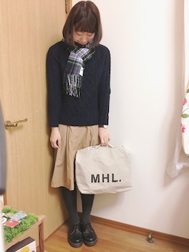 「Dr. Martens（ドクターマーチン）のDr.Martens (ドクターマーチン)/1461 3EYE GIBSON SHOES（その他シューズ）」を使った、めぐもぐ。さん（レディース・165cm）の秋コーディネート