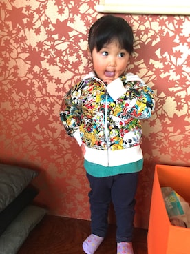 「Ed Hardy（エドハーディー）のアイテム（パーカー、その他）」を使った、Habukoさん（レディース・155cm）の春コーディネート