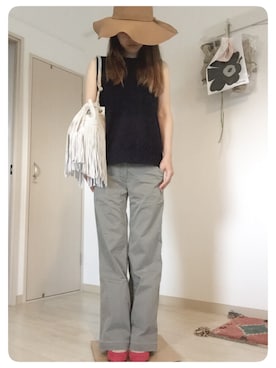 「OPAQUE（オペーク）のアイテム（帽子）」を使った、tomoさん（レディース・153cm）の夏コーディネート