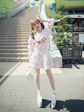 「Bobon21（ボボンニジュウイチ）のアイテム（スウェット）」を使った、Bobon21さん（レディース・155cm）の秋コーディネート