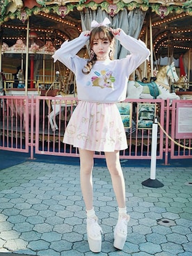 「Bobon21（ボボンニジュウイチ）のアイテム（スウェット）」を使った、Bobon21さん（レディース・155cm）の秋コーディネート