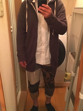 「エイスのアイテム（チノパンツ、その他）」を使った、motoさん（メンズ・169cm）の春コーディネート