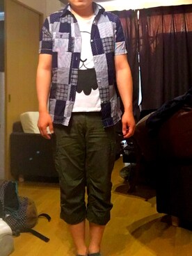 「coen（コーエン）のアイテム（シャツ/ブラウス、ブルー系）」を使った、motoさん（メンズ・169cm）の春コーディネート