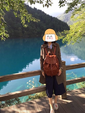 「アイテム（トレンチコート、グリーン系）」を使った、clown giraffeさん（レディース・163cm）の秋コーディネート