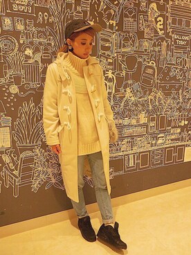 「dazzlin（ダズリン）のアイテム（ダッフルコート）」を使った、Ⓜ︎ichu♡さん（レディース・163cm）の冬コーディネート