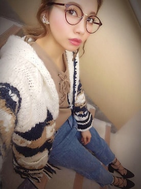 「カウチン」｜Ⓜ︎ichu♡さん（レディース・163cm）の春コーディネート