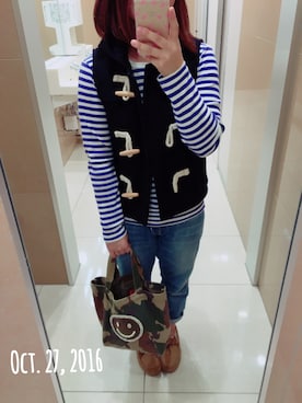 「ボーター」｜「アイテム（モカシン/デッキシューズ）」を使った、muuuさん（レディース・152cm）の秋コーディネート