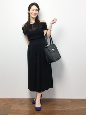 「PINKY&DIANNE（ピンキーアンドダイアン）のアイテム（トートバッグ）」を使った、飯田有衣さん（レディース・161cm）の夏コーディネート