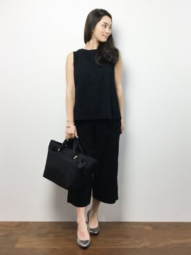 「LAPUIS（ラピュイ）のアイテム（バッグ）」を使った、飯田有衣さん（レディース・161cm）の夏コーディネート