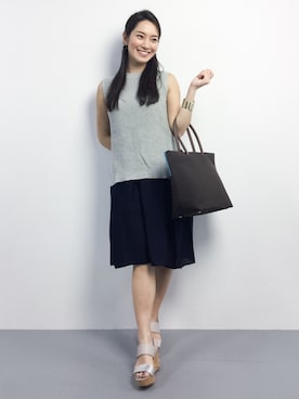 「Staircase（ステアケース）のアイテム」を使った、飯田有衣さん（レディース・161cm）の夏コーディネート