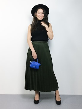 「& chouette（アンドシュエット）のアイテム（ボストンバッグ）」を使った、飯田有衣さん（レディース・161cm）の秋コーディネート