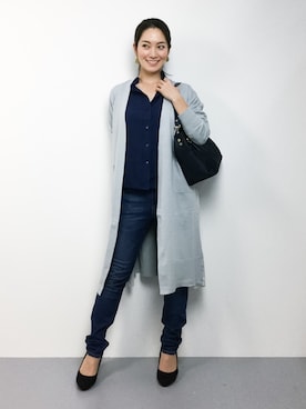 「TOPKAPI（トプカピ）のアイテム（ショルダーバッグ）」を使った、飯田有衣さん（レディース・161cm）の秋コーディネート