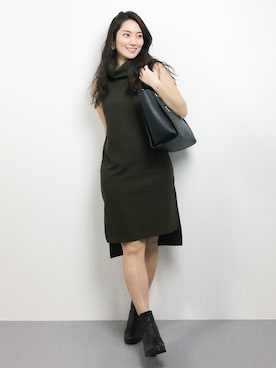 「PATTERN・fiona （パターンフィオナ）のアイテム（バッグ）」を使った、飯田有衣さん（レディース・161cm）の秋コーディネート