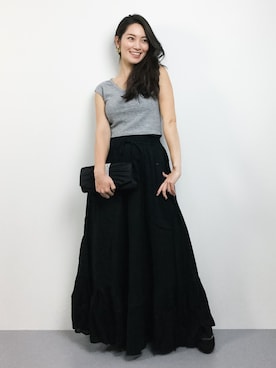 「spice edition（スパイスエディション）のアイテム」を使った、飯田有衣さん（レディース・161cm）の秋コーディネート