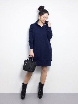 「夢展望（ユメテンボウ）のアイテム（ブーツ）」を使った、飯田有衣さん（レディース・161cm）の秋コーディネート