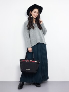 「SORBATTI（ソルバッティ）のアイテム」を使った、飯田有衣さん（レディース・161cm）の秋コーディネート