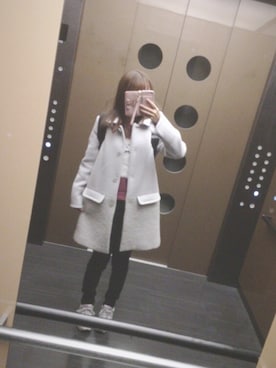 「アイテム（ステンカラーコート）」を使った、かよさん（レディース・159cm・10代）の冬コーディネート