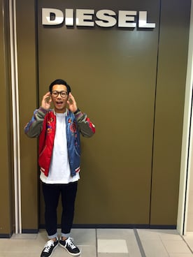 「DIESEL（ディーゼル）のアイテム（ブルゾン）」を使った、MCさん（メンズ・164cm・30代）の夏コーディネート