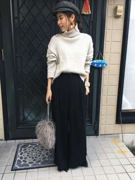 「emmi（エミ）のアイテム（帽子）」を使った、Nagisaさん（レディース・164cm）の秋コーディネート