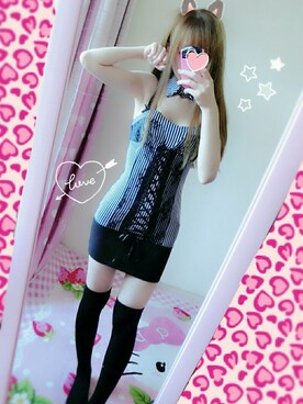 「LIPSERVICE（リップサービス）のアイテム（チュニック）」を使った、misa☆さん（レディース・161cm）の夏コーディネート