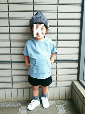 「2歳3ヶ月」｜「アイテム（パーカー）」を使った、kaaam*さん（キッズ・90cm）の秋コーディネート