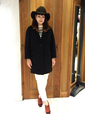 「Abahouse Devinette（ドゥヴィネット）のアイテム（ジャケット/アウター）」を使った、yukkyさん（レディース・159cm）の秋コーディネート