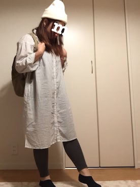 「アイテム（シャツワンピース）」を使った、もこさん（レディース・147cm・20代）の秋コーディネート