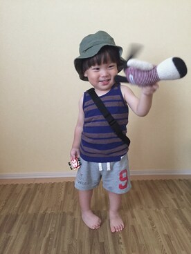 「UNITED ARROWS（ユナイテッドアローズ）のアイテム（ボディバッグ/ウエストポーチ）」を使った、mooiさん（キッズ・80cm）の夏コーディネート