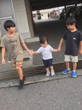 「NIKE SPORTSWEAR（ナイキスポーツウェアー）のアイテム（シューズ）」を使った、mooiさん（キッズ・80cm）の夏コーディネート